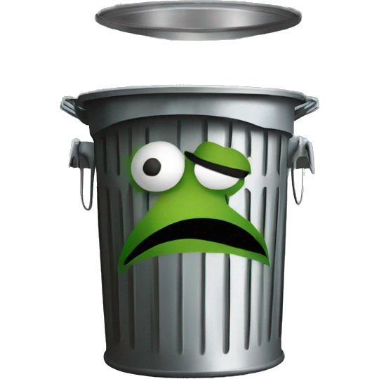 oscar the grouch inside metal trash can emoji