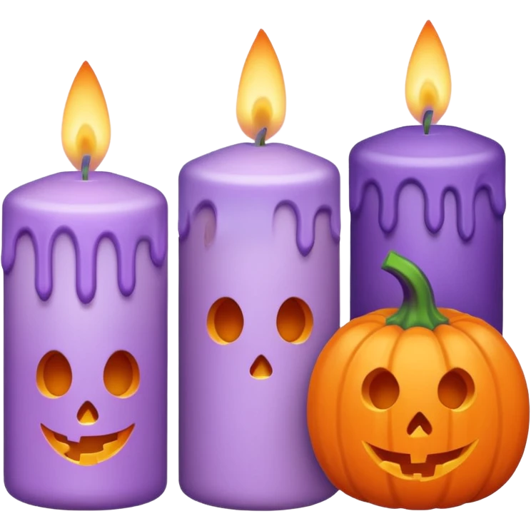 pastel halloween candles cozy emoji