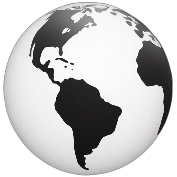 black and white globe emoji