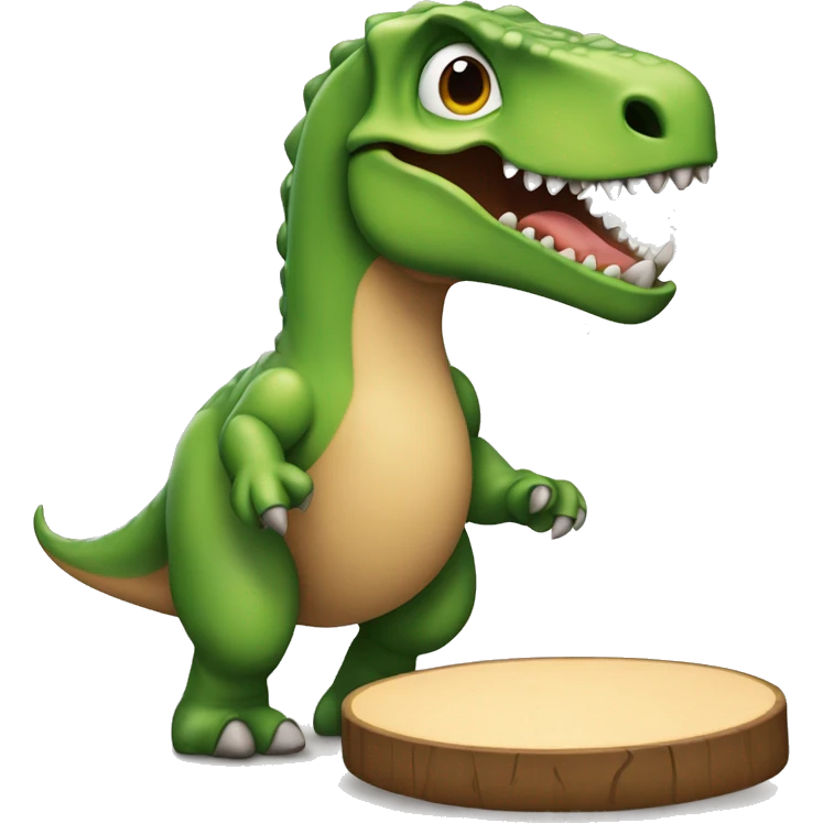 Dinosaurio montando tabla de sorft emoji