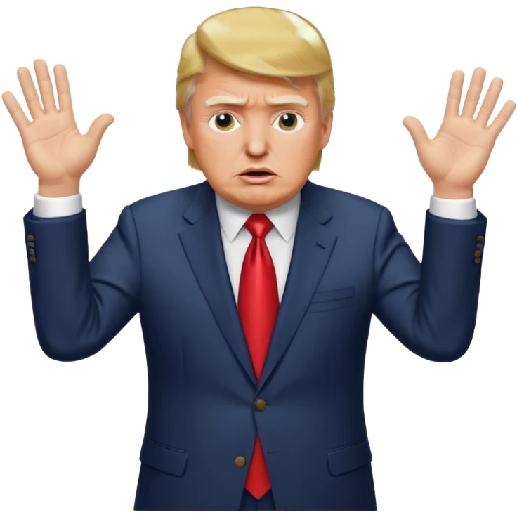 川普 被围住了惊慌的动作 emoji