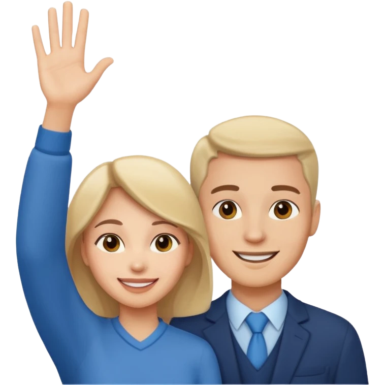 one man and one woman raising hand emoji