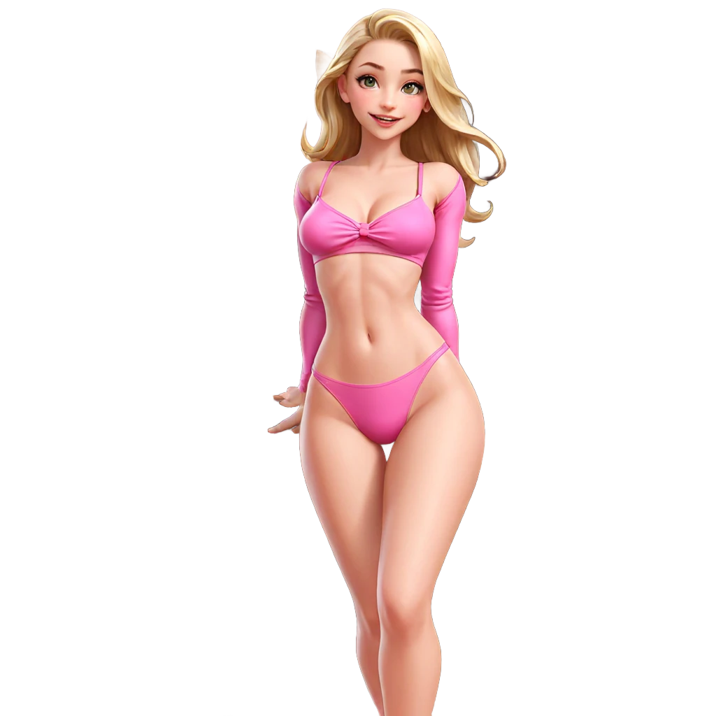 smiling girl in pink outfit emoji