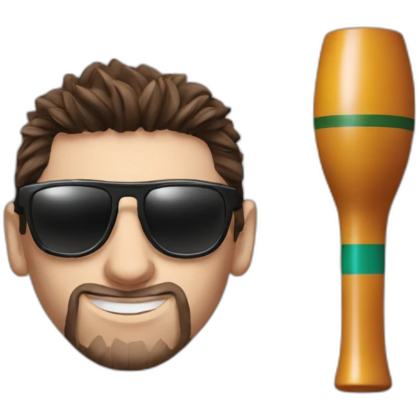 Messi with pipe and sunglasses emoji