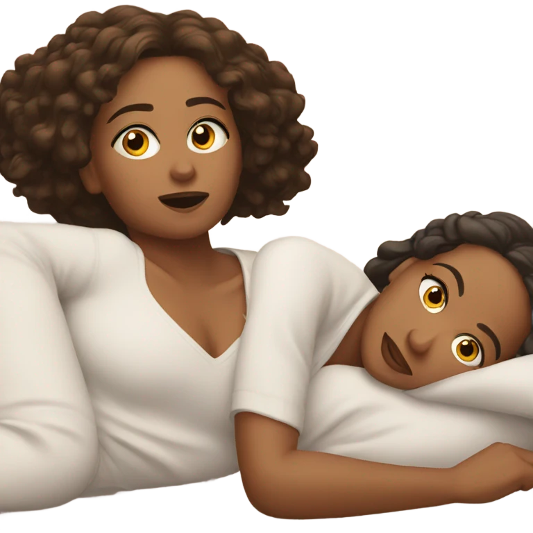 Sisters laying down emoji