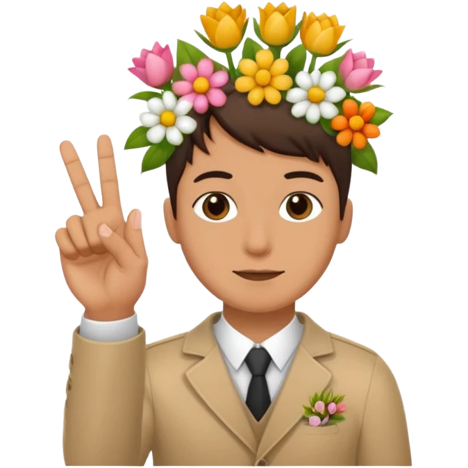 💐 and middle fingers remove the person more flowers, middle fingers only with non metallic hands. Top left is closest so far. Fix so that there are five fingers not six and the middle one shoulder be up emoji