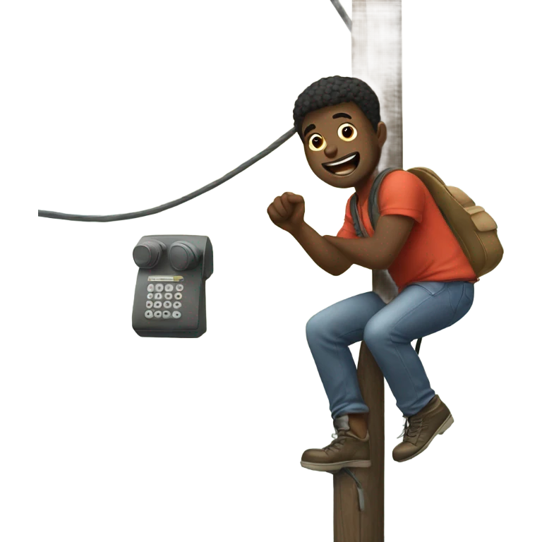 Black guy climbing a telephone pole  emoji