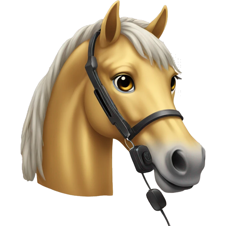 A golden horse with a phone emoji