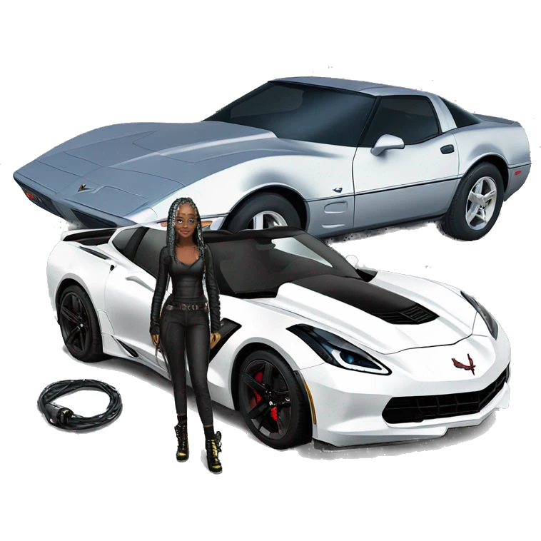 cyber punk next to corvette emoji