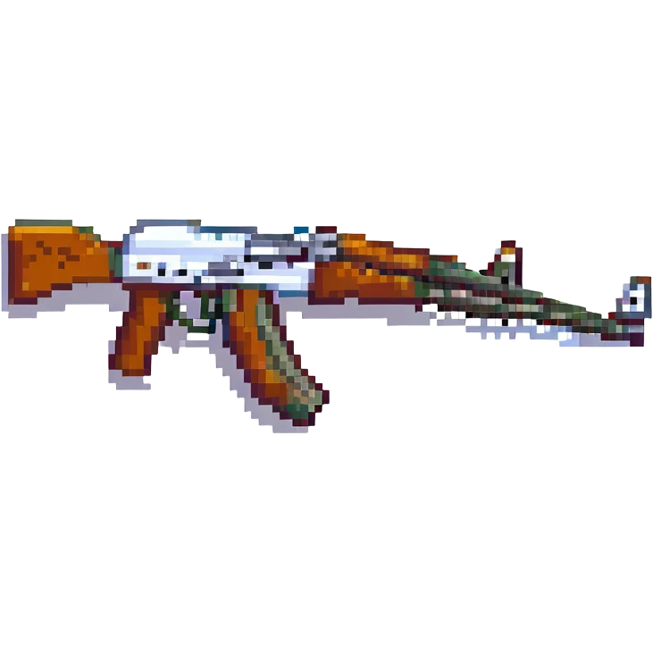 pixel art AK-47 assault rifle, no background emoji