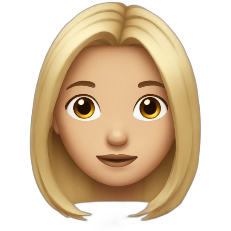 Cute women head with long hair emoji