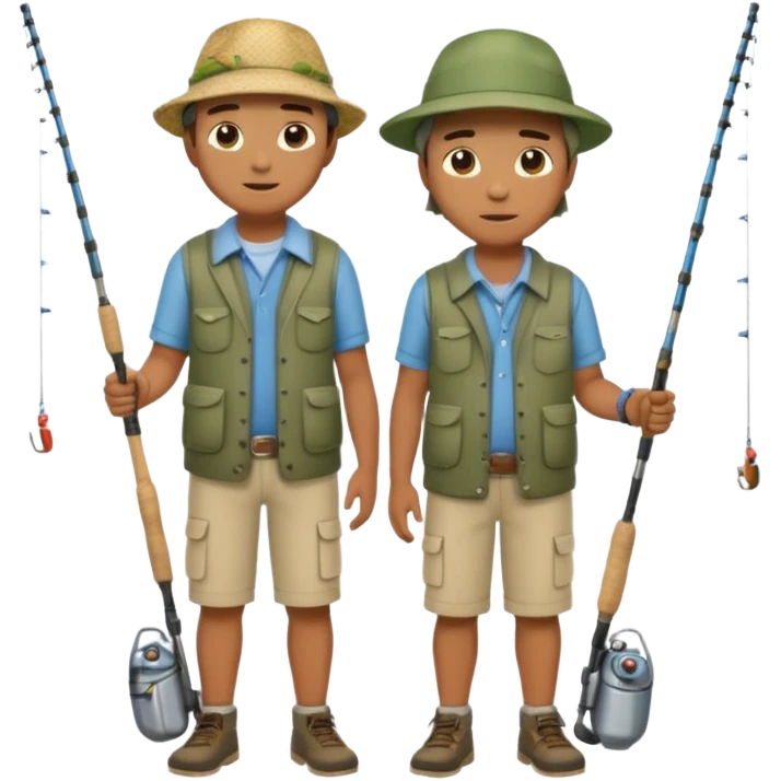 father and son fishing full body emoji