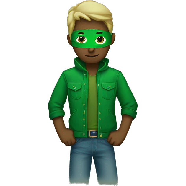 A Dude masked with a green bandana, wearing a green jacket emoji