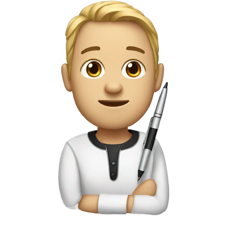 A human with a pen emoji