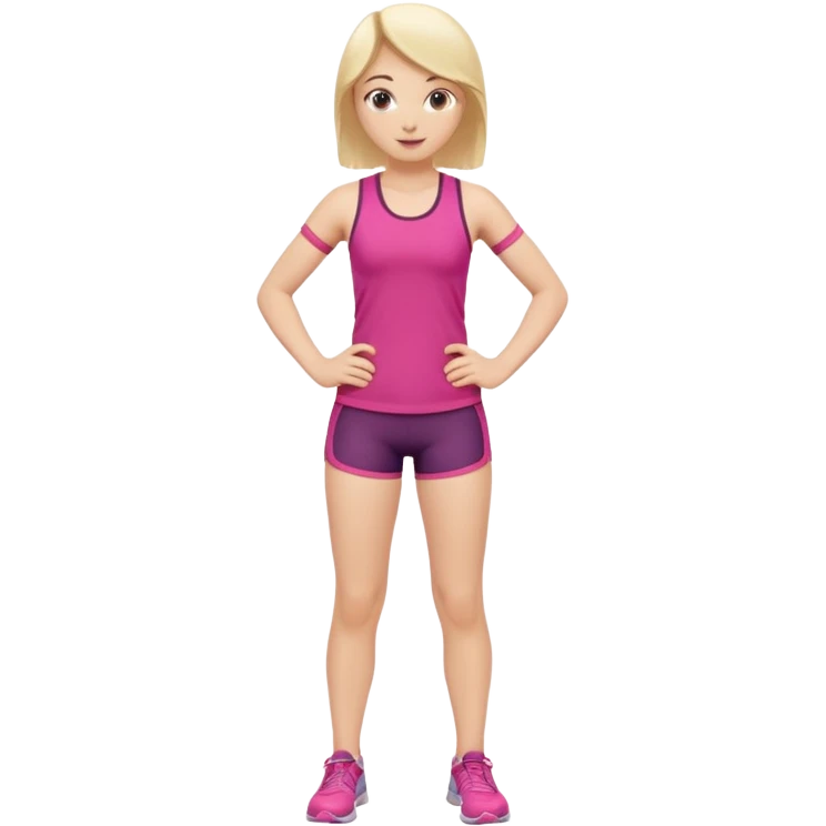 готова бігти, руки в боки, дівчинка, показує палець вгору emoji