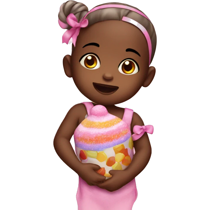 baby girl with candy emoji