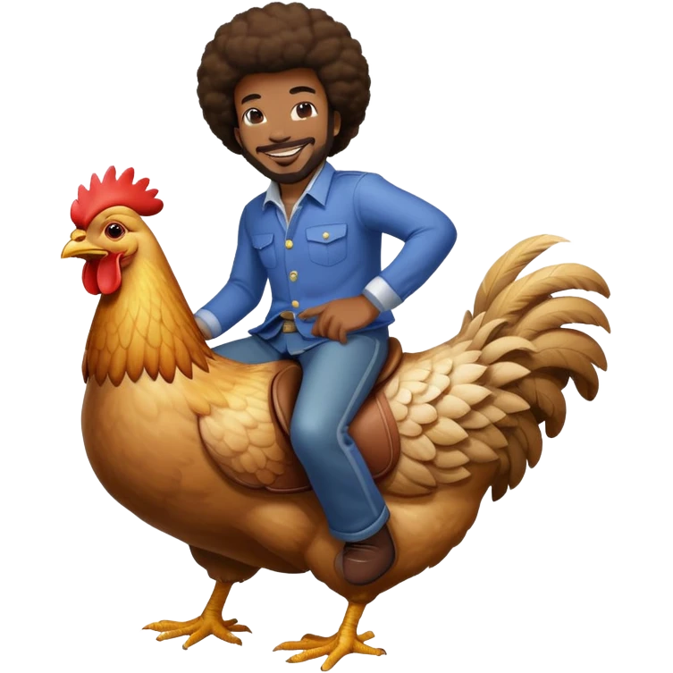 Afroman riding on chicken emoji