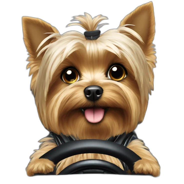 yorkie in f1 car emoji