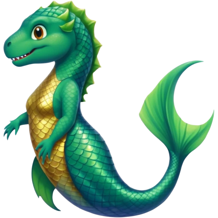 dinosaur with a mermaid tail emoji