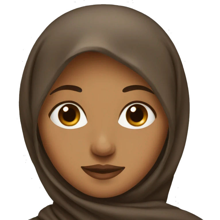 brown woman with brown hijab emoji