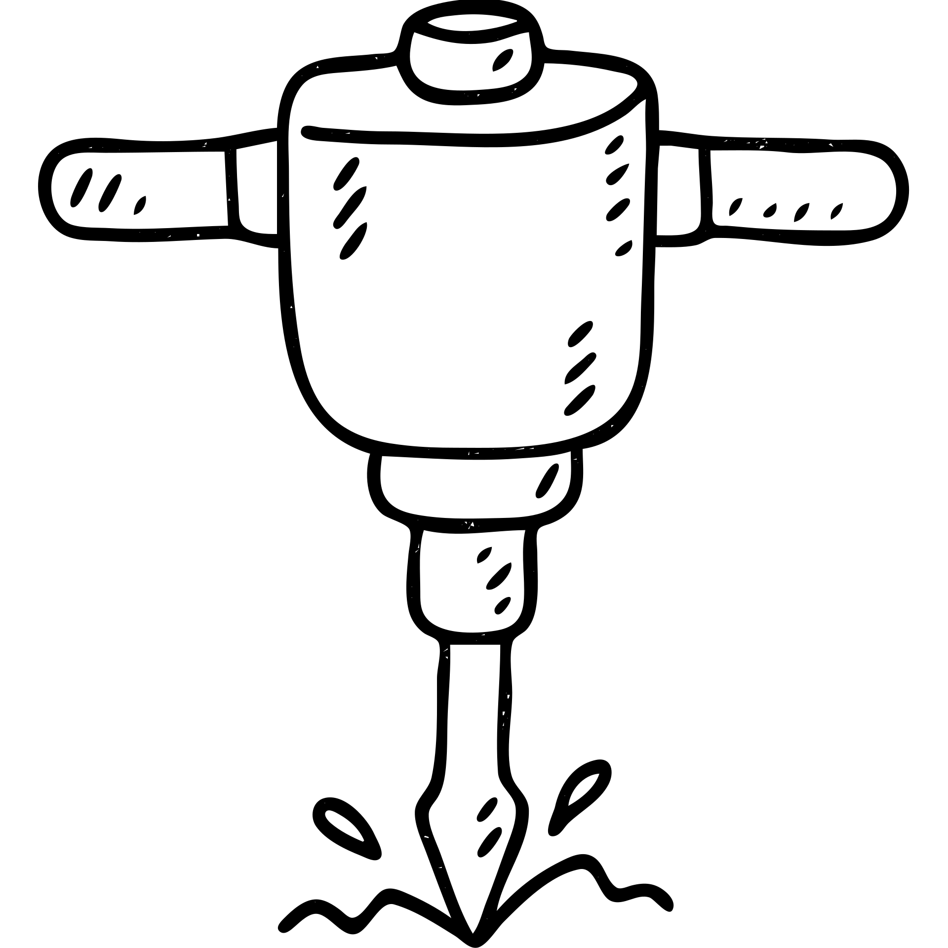 hand-drawn outlined mining drill icon emoji