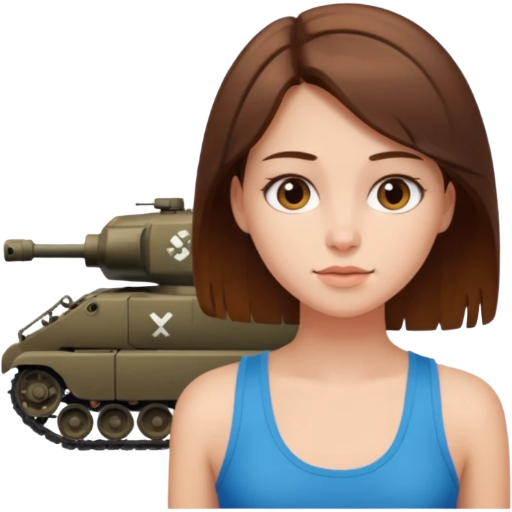 Brown haired girl with tank top on  emoji