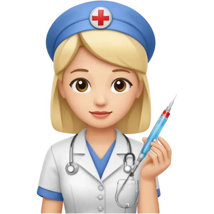 nurse holding vaccination needle emoji