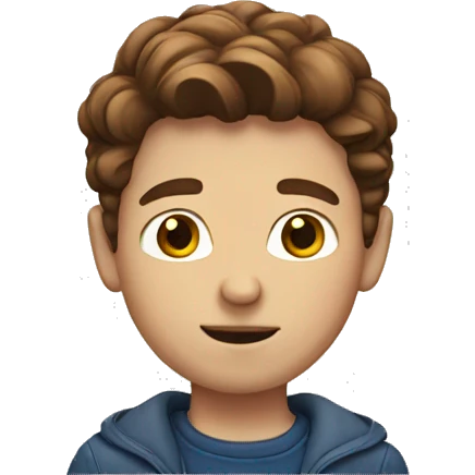 white boy with brown hair emoji