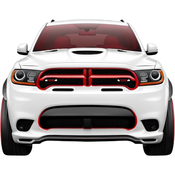 Durango DOSH HellCat SRT white and With low suspension body kit 4k, 8k and carbon: spoiler Wheels and hood With red tint emoji