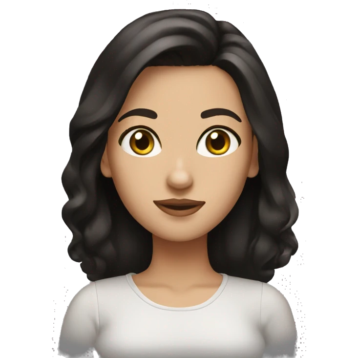 brunette with black cat emoji