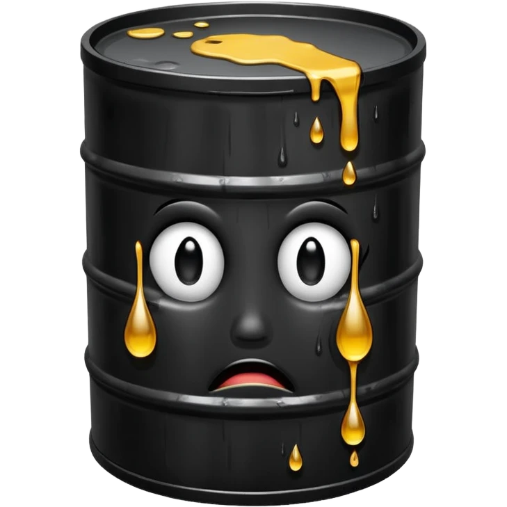 crying oil barrel (use the default tear drops and oil barrel emoji to create it) emoji