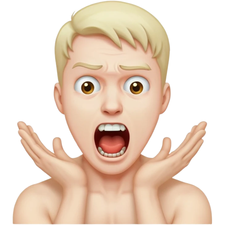 guy holding his neck while screaming  emoji