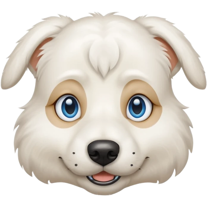 big blue eyed white dog emoji
