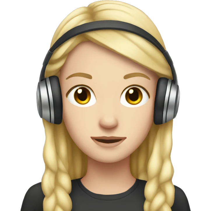 white girl headphones on emoji