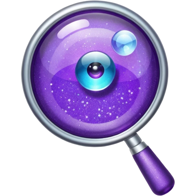 glitter purple and magnifying glass emoji