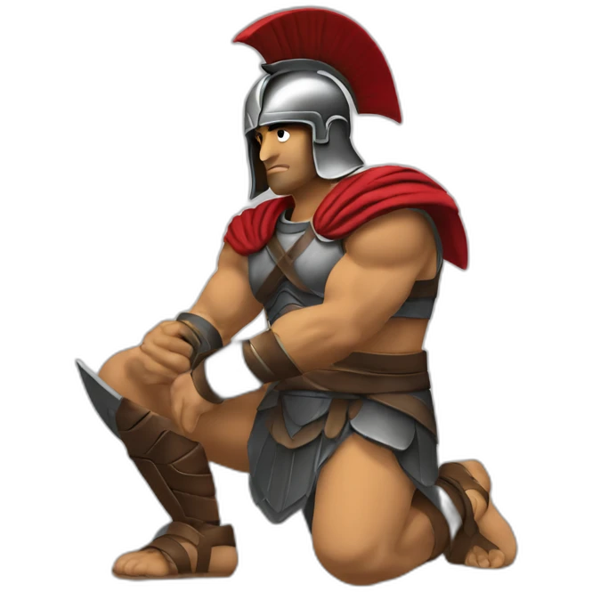 spartan warrior kneeling emoji