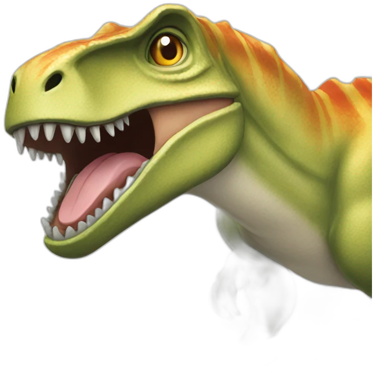 Chat sur dinosaure emoji