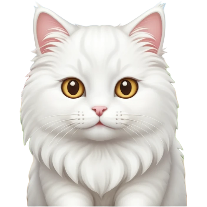 White rural cat with farm background emoji