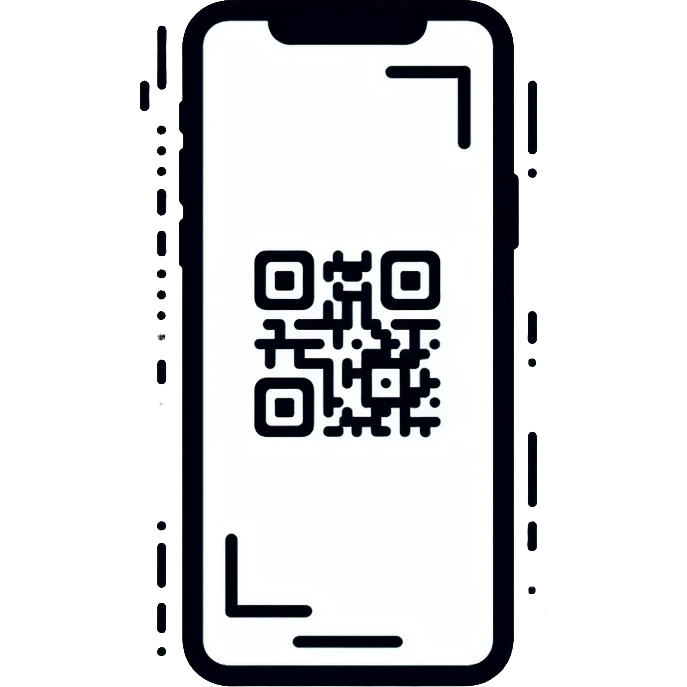 smartphone displaying QR code on screen emoji