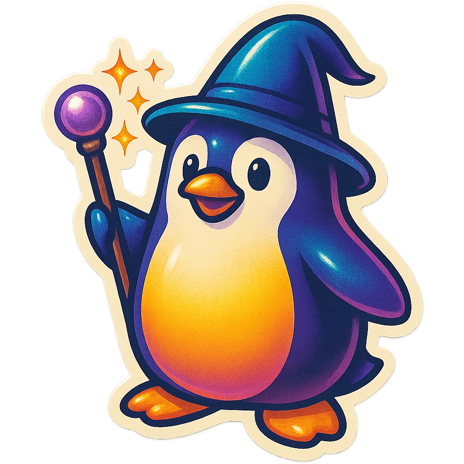 Penguin Wizard emoji