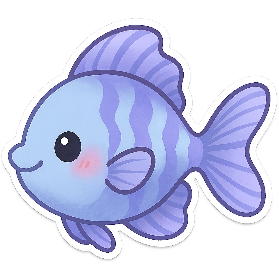 一只可爱的蓝紫色热带鱼 emoji