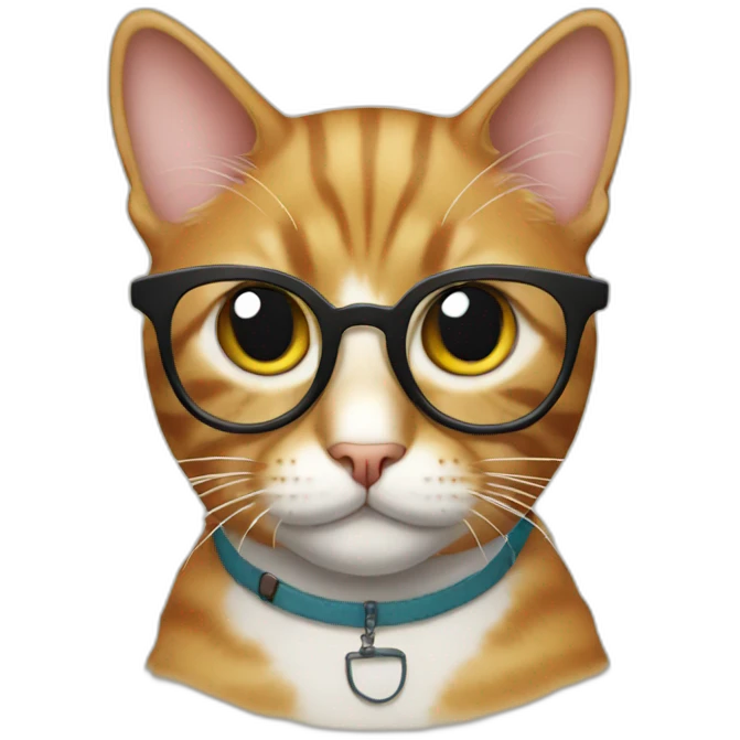 Cat wearing glasses emoji
