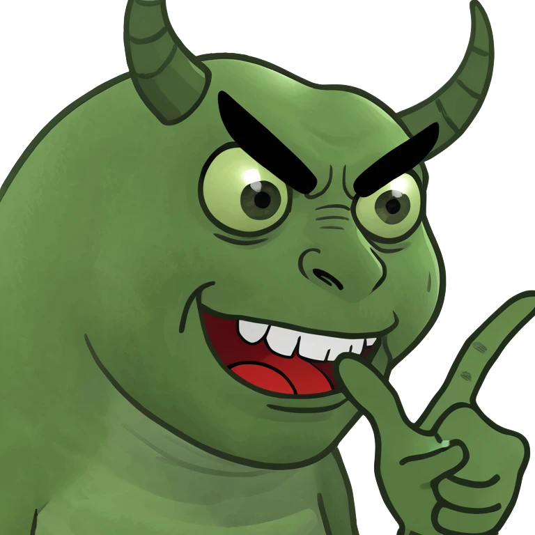 Devil horns flipping off emoji