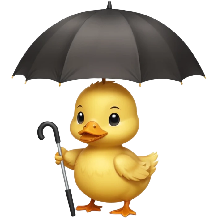 baby Duck holding white umbrella emoji
