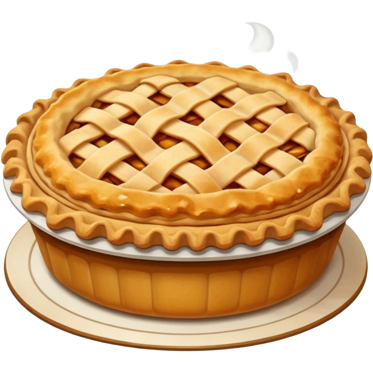 apple pie with steam emoji