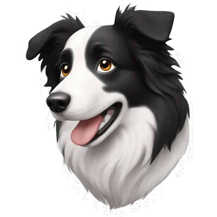 Border collie black and white  emoji