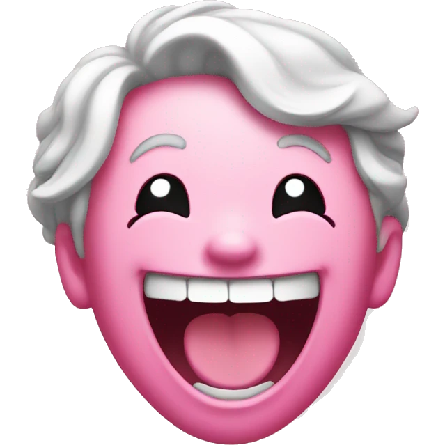 pink laughing face emoji