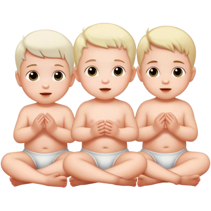 two white baby boys and a white baby girl sitting together  emoji