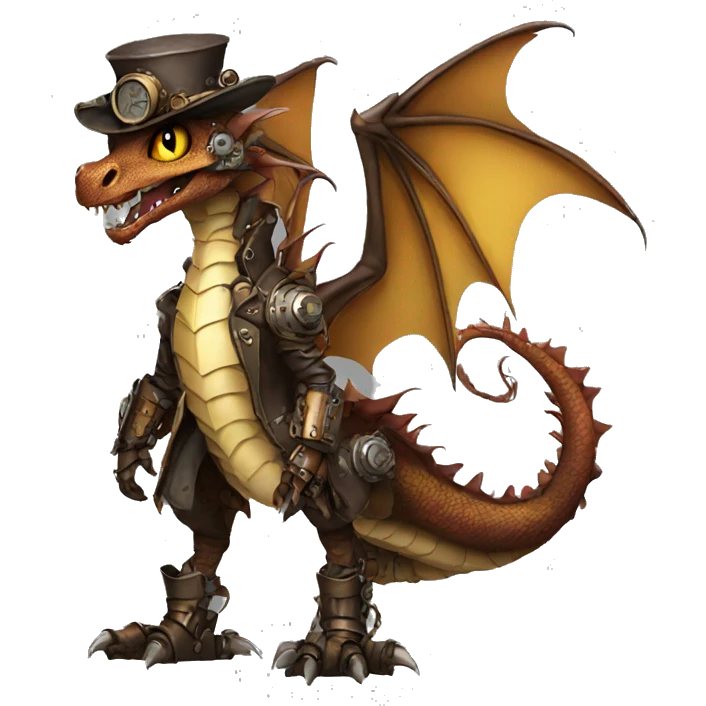 Steampunk Dragon full body emoji