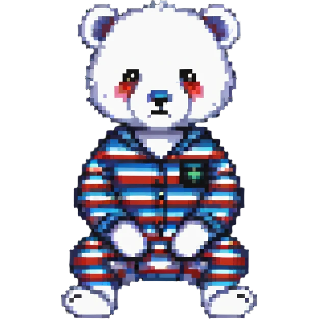 bear in striped pajamas sitting emoji